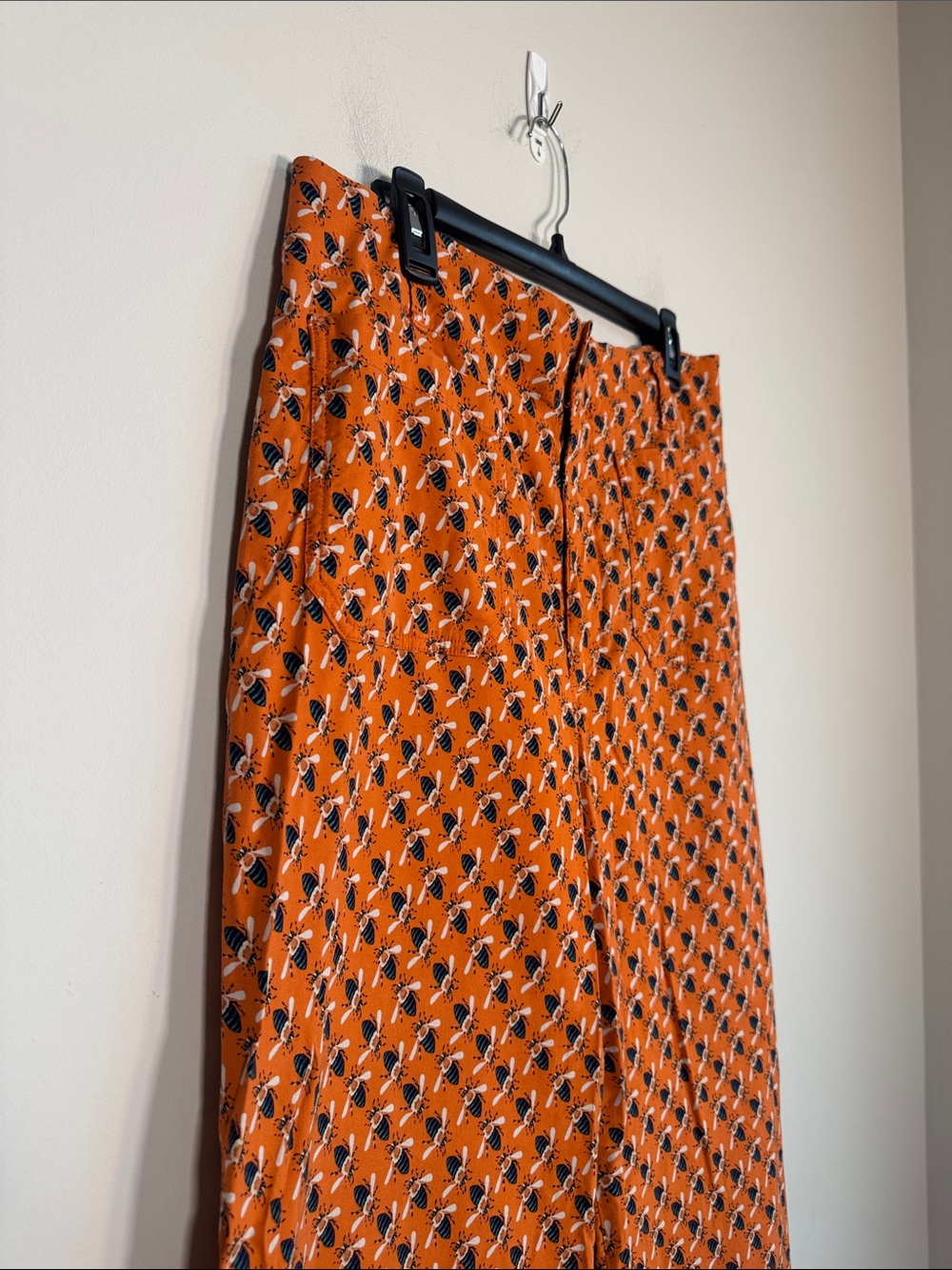 Maeve Orange Printed Wide-Leg Pant - Size 14 - Picture 5 of 7